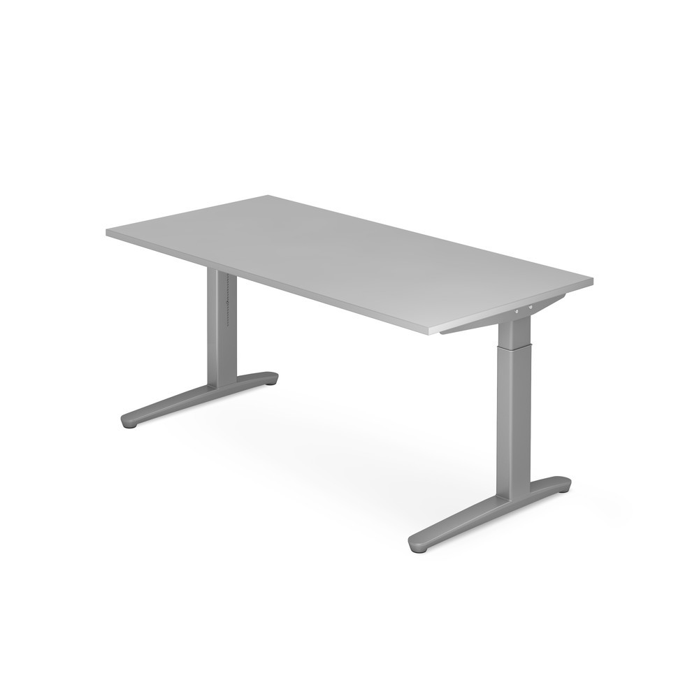 Bureau, pied en C réglable en hauteur lxP 1 600 x 800 mm, gris