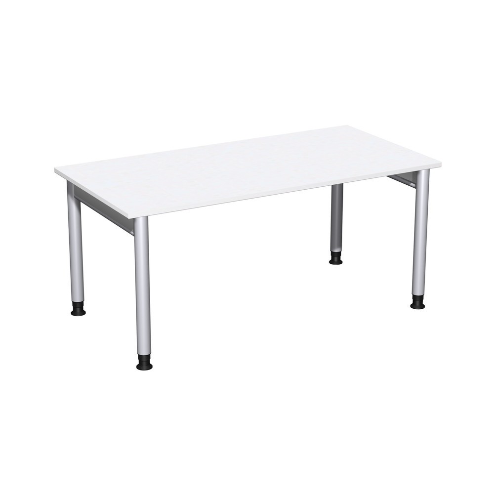 Bureau Profi, bâti à 4 pieds, réglable en hauteur, l x P 1 600 x 800 mm, blanc