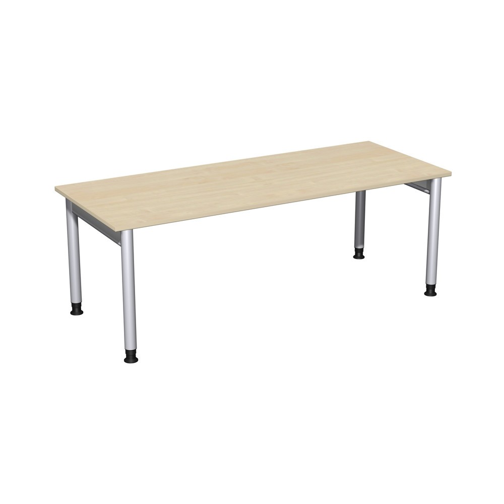 Bureau Profi, bâti à 4 pieds, réglable en hauteur, l x P 2 000 x 800 mm, érable