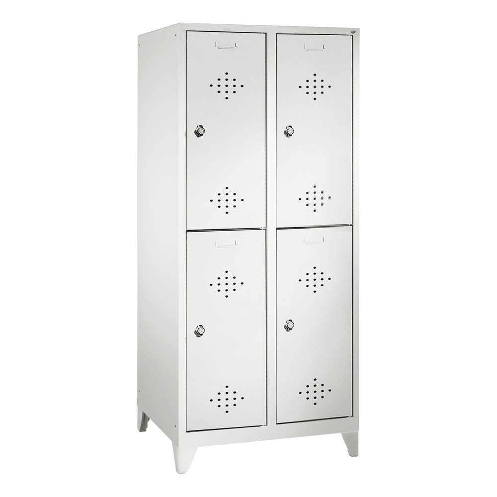 Armoire-penderie C+P Classic à deux niveaux, 2 compartiments, largeur des compartiments 400 mm, avec pieds