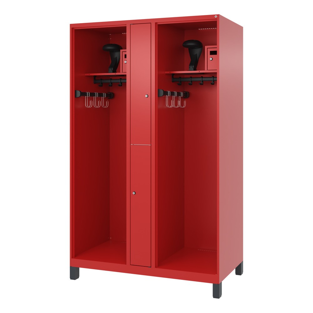 Produktabbildung Nr. 5: C+P Vestiaire pompier MAXI, pieds, HxlxP 1 850 x 1 200 x 600 mm, rouge feu, avec support de casque