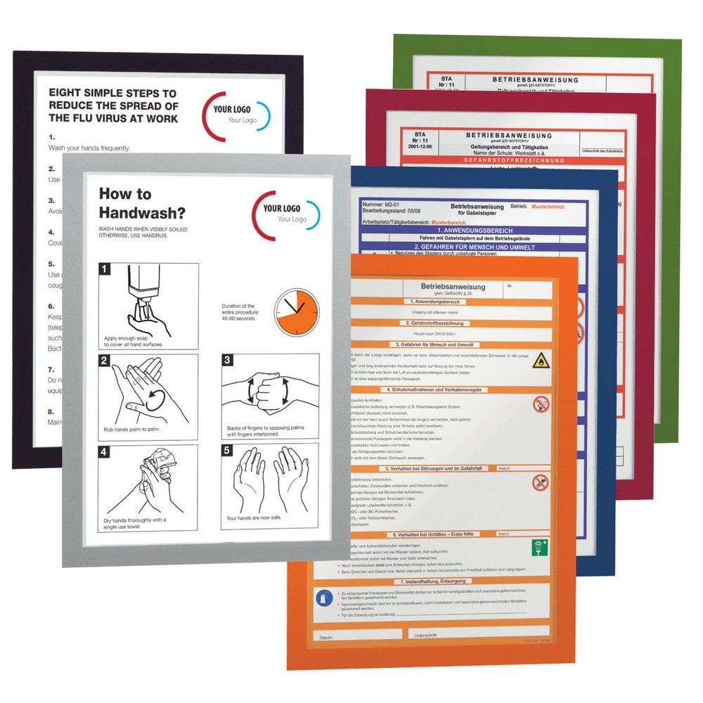 Cadre d’information DURABLE DURAFRAME®, autocollant, DIN A4, argent métallisé