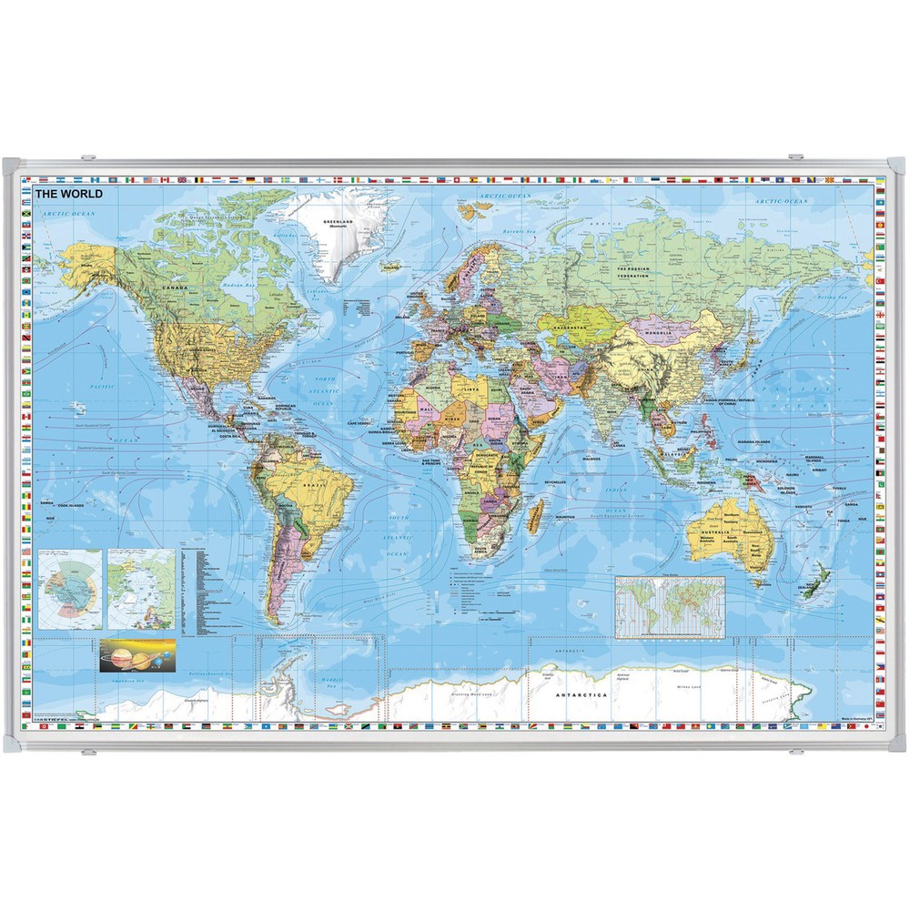 Carte du monde FRANKEN, H x l 1 370 x 970 mm