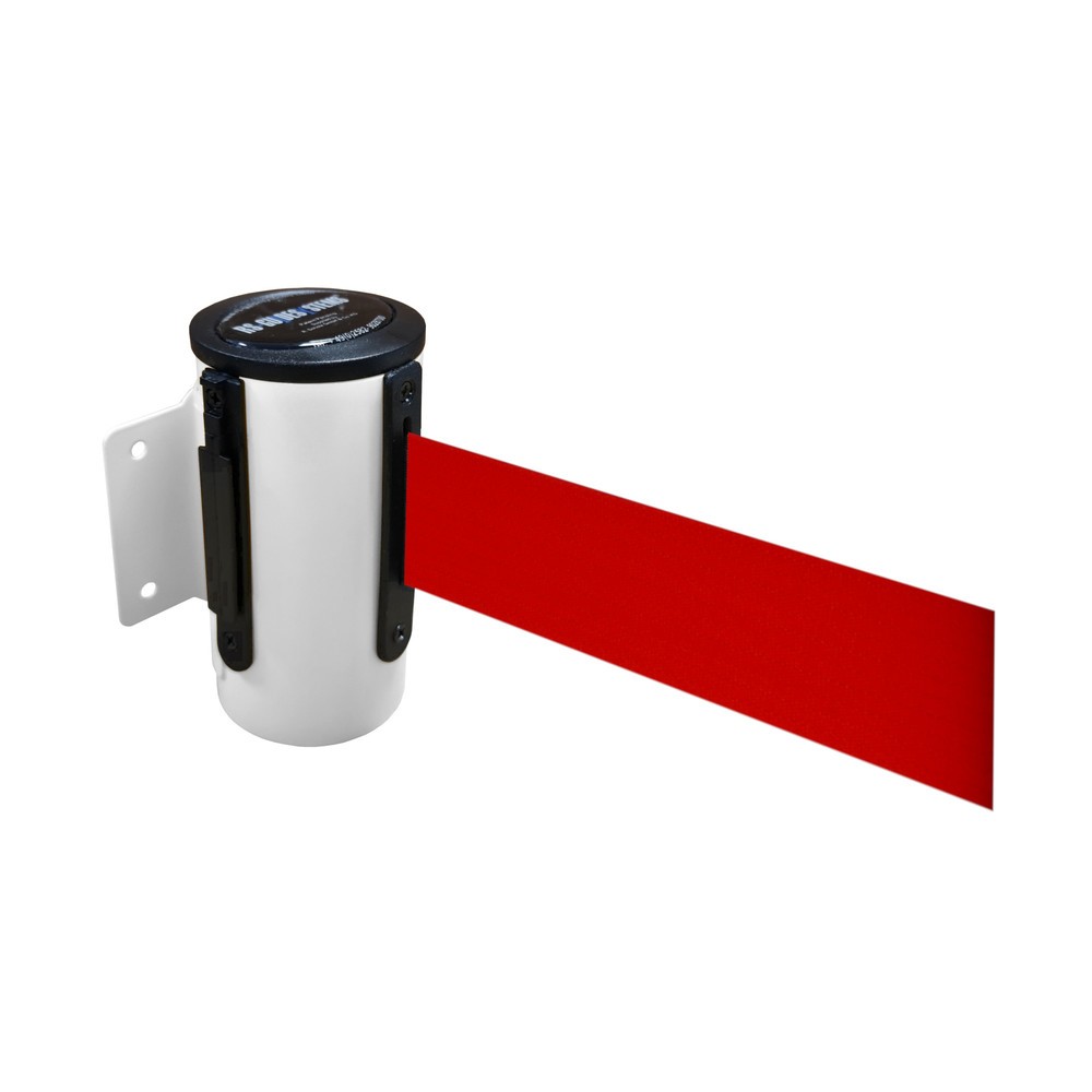 Cassette de sangle murale en métal, peinte par poudrage, longueur d’extension 4 m, blanc, rouge