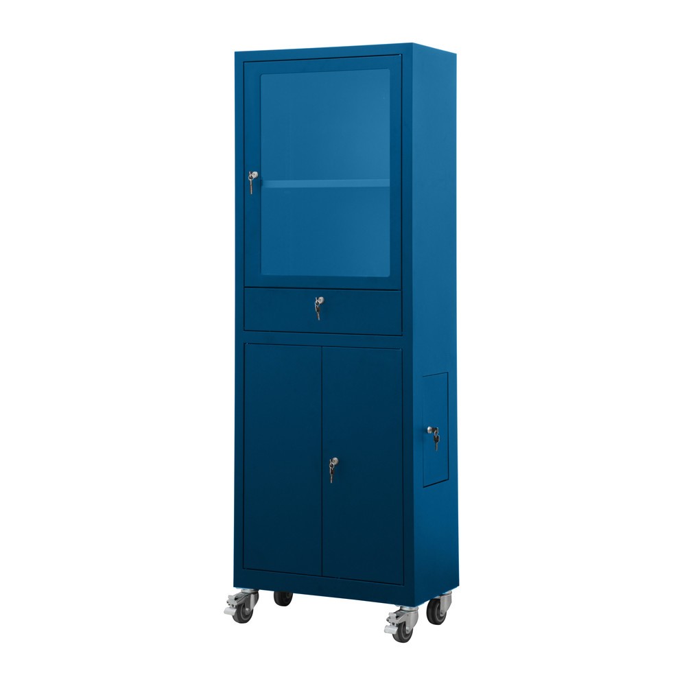 CEHA Mobiler Computerschrank HCS-1, HxBxT 1.750 x 650 x 550 mm, enzianblau