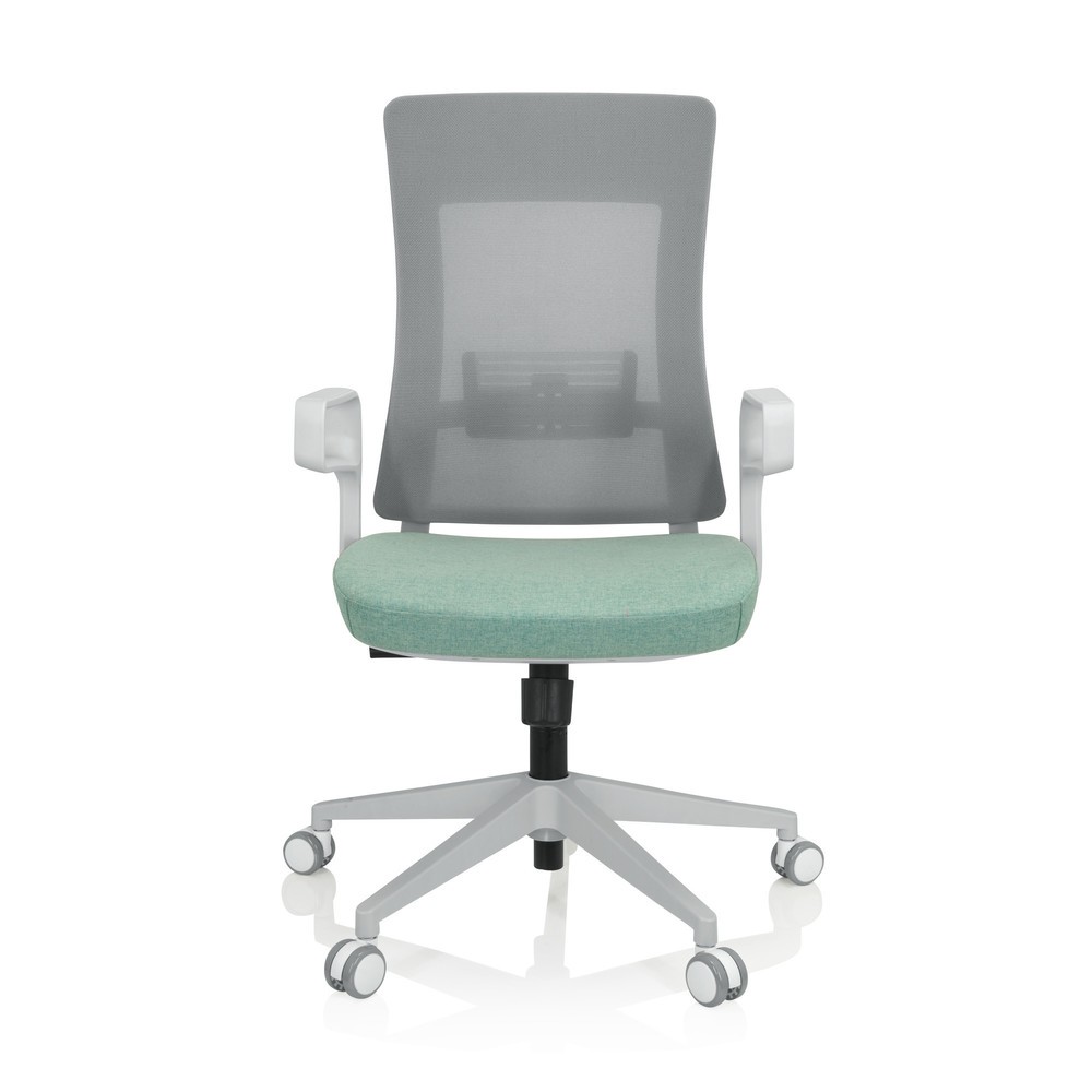 Siège de bureau / siège pivotant hjh OFFICE COMFIO WMH maille / tissu, gris / menthe