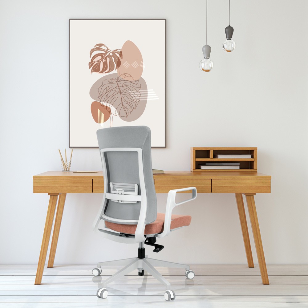 Produktabbildung Nr. 5: Siège de bureau / siège pivotant hjh OFFICE COMFIO WM maille / tissu, gris / rose