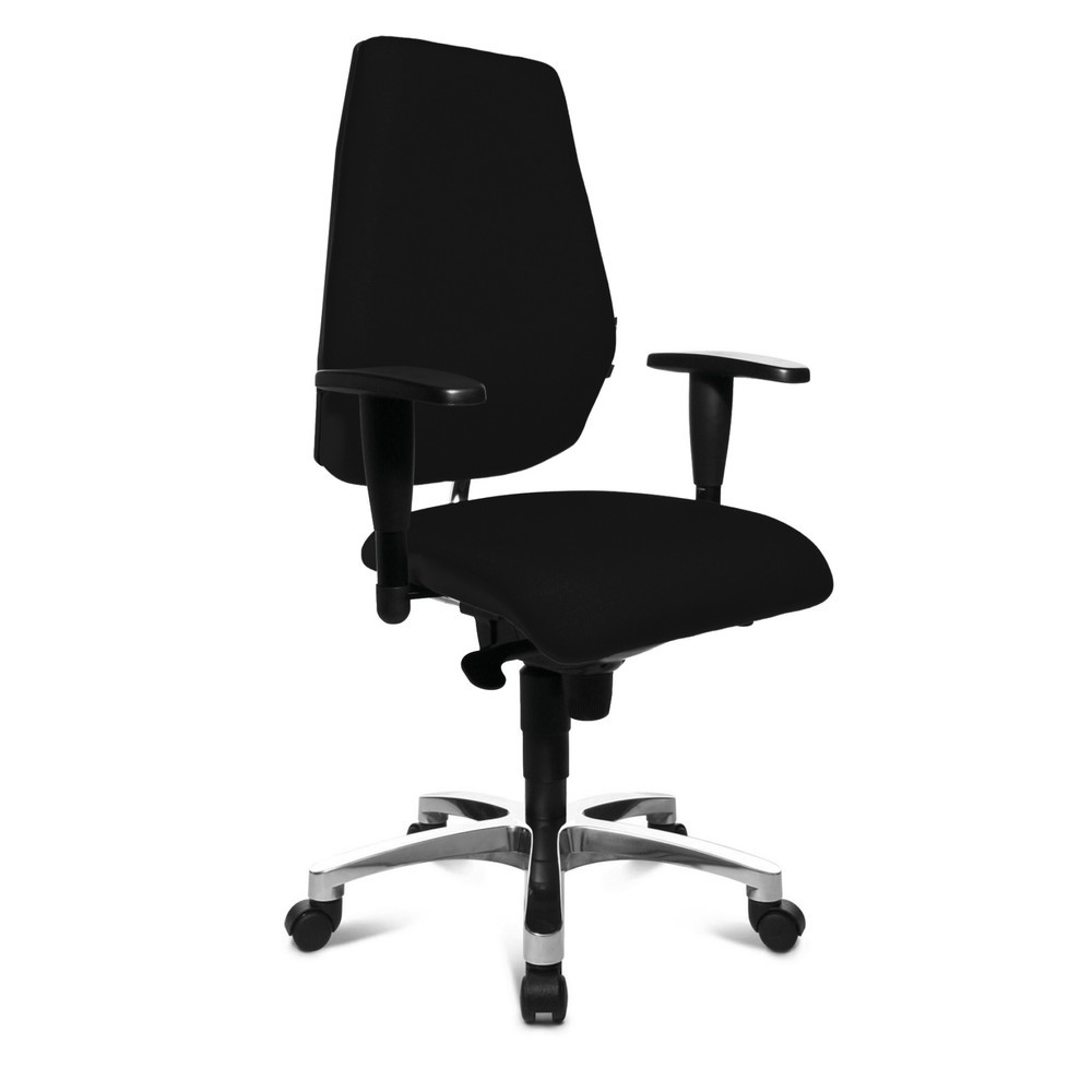 Chaise de bureau pivotante Topstar® Ortho 30, accoudoirs réglables en hauteur et en largeur, noire