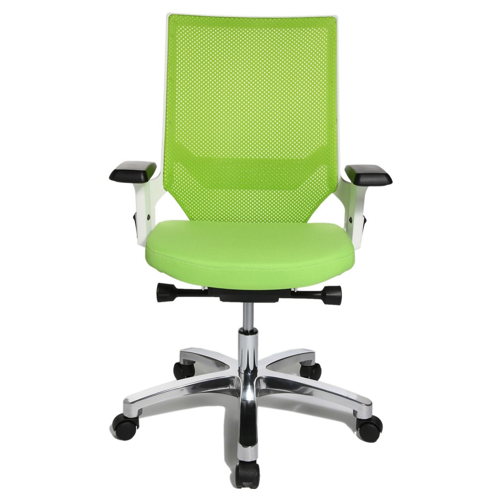 Chaise de bureau pivotante Topstar® autosynchrone, dossier en mesh, verte