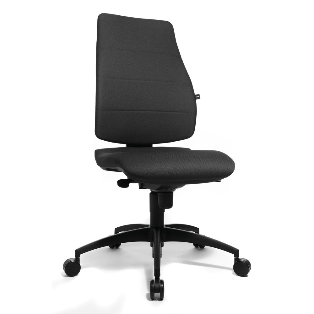 Chaise de bureau pivotante Topstar® Syncro, dossier rembourré, siège ergonomique ménageant les disques intervertébraux, anthracite