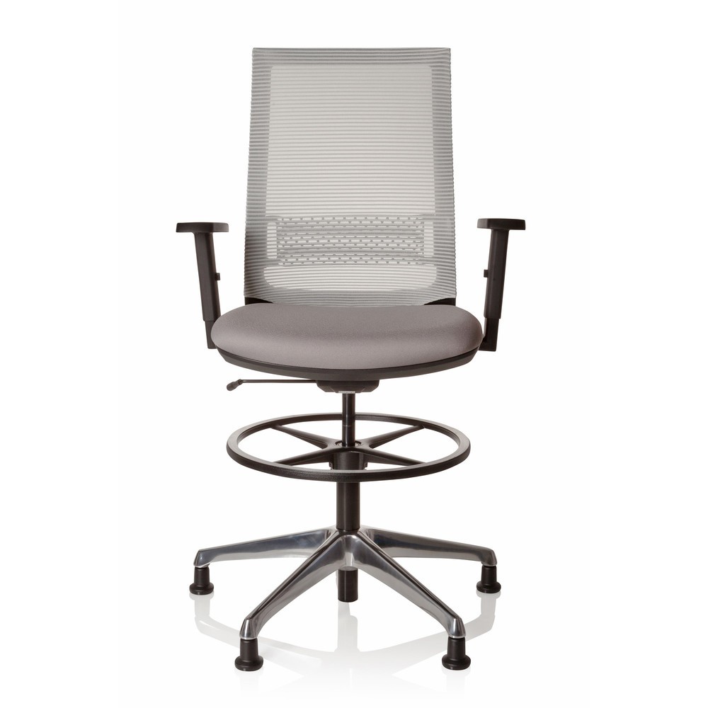 Chaise de travail / chaise de comptoir hjh OFFICE TOP WORK 99 revêtement : 100 % polyester, gris