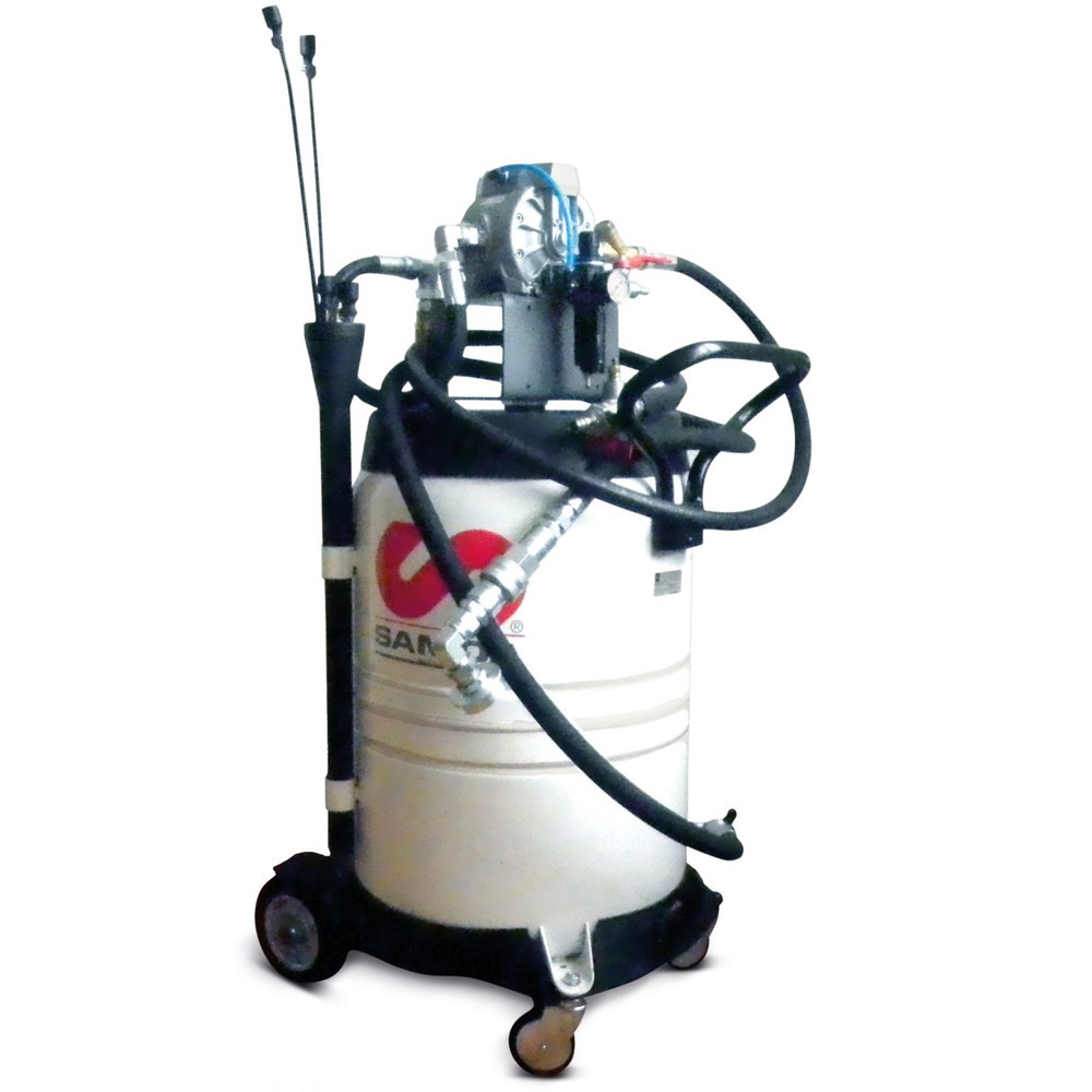 Chariot aspirateur d’huile usagée SAMOA-HALLBAUER EZP 100, conteneur de 100 l compris, pompe à double membrane, jeu de sondes d’aspiration