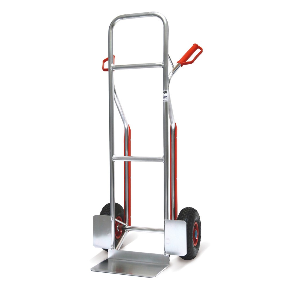 Chariot HEMMDAL en alu avec patins, capacité de charge 150 kg, bavette l x P 310 x 210 mm