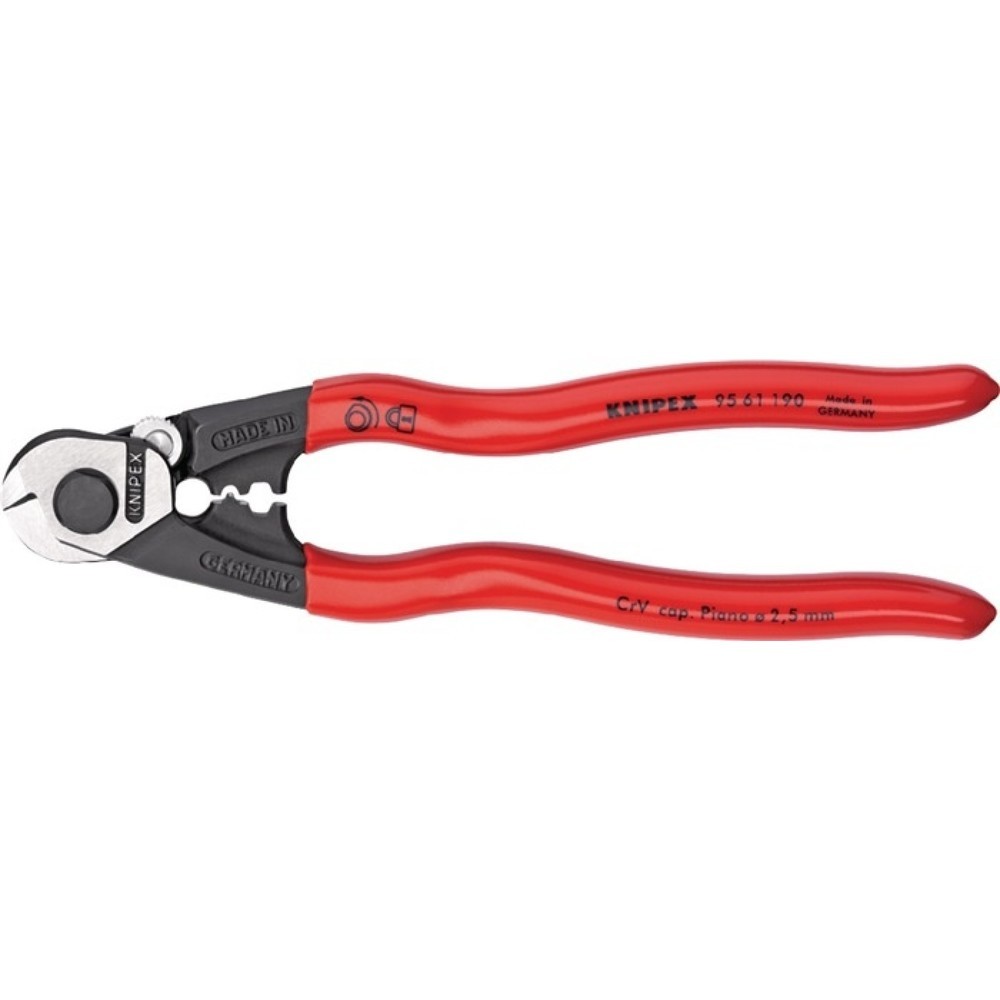 Cisaille à câble métallique longueur 160 mm poli gaines multicomposant KNIPEX