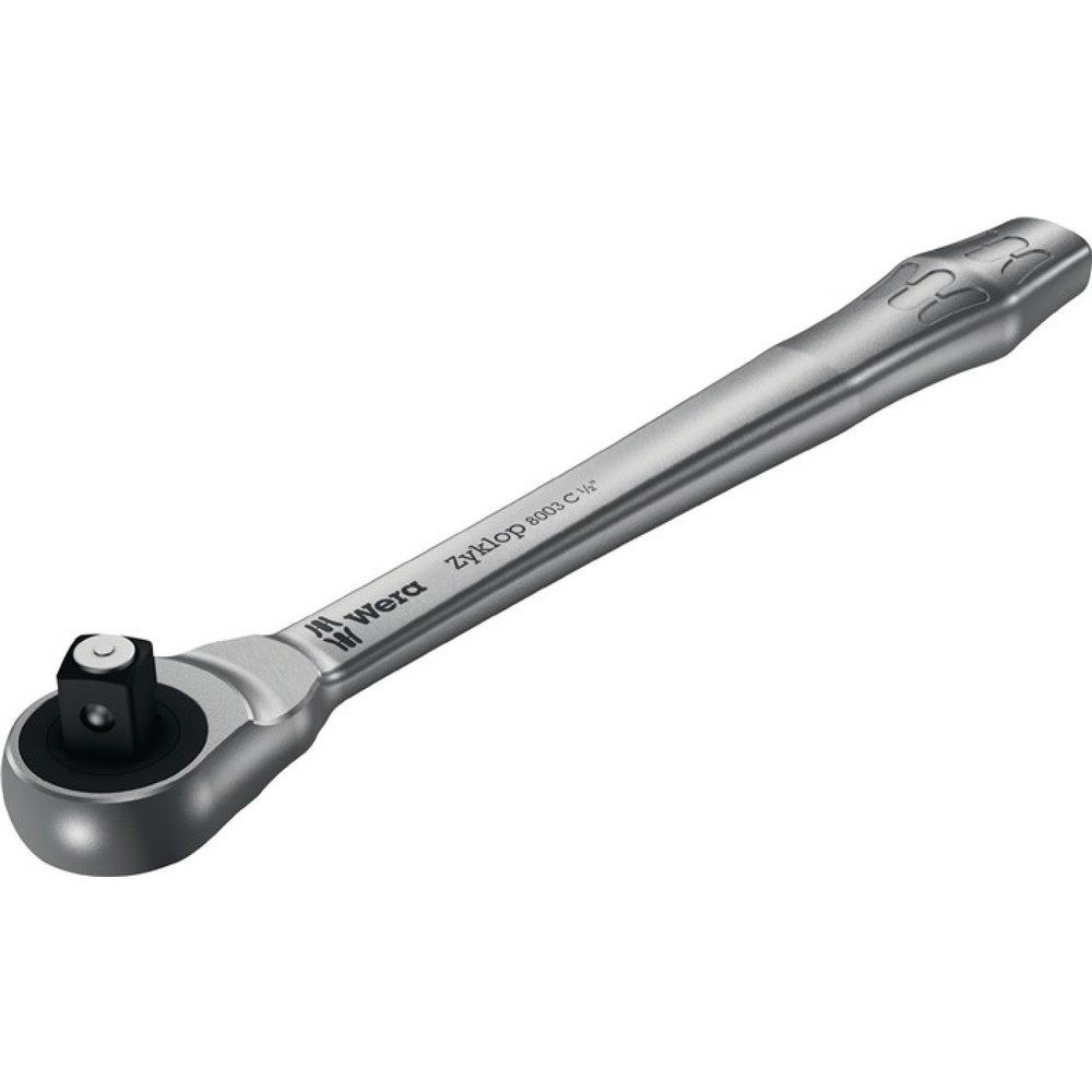 Cliquet réversible Zyklop Metal push 1/2 po. 72 dents longueur 281 mm avec carré