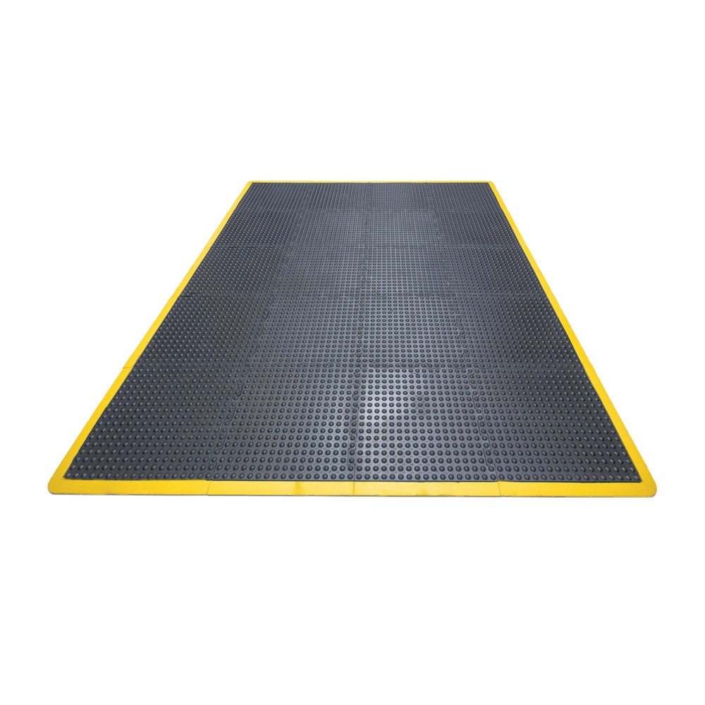 COBA Tapis anti-fatigue, à picots, système de dalles, dalle de coin, rebord jaune