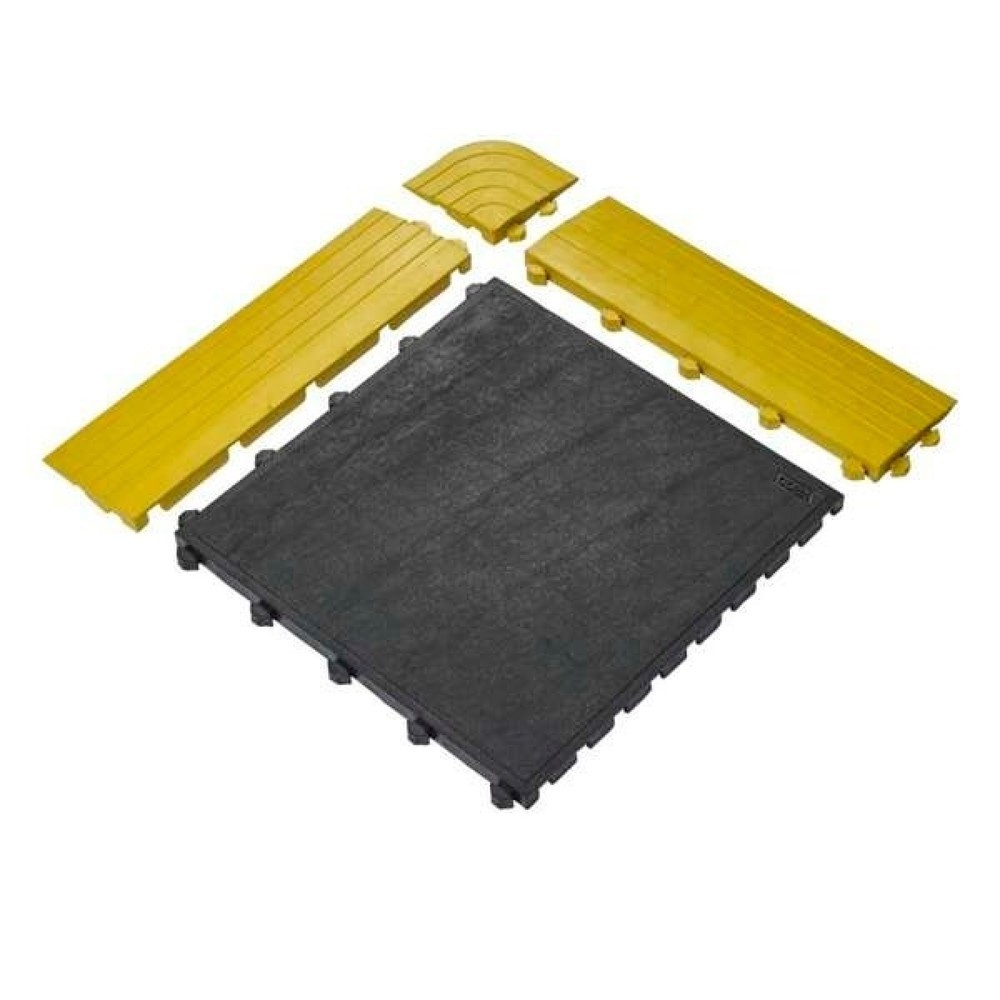 COBA Tapis anti-fatigue Fatigue Lock Premium, pièce de bordure, mâle, jaune