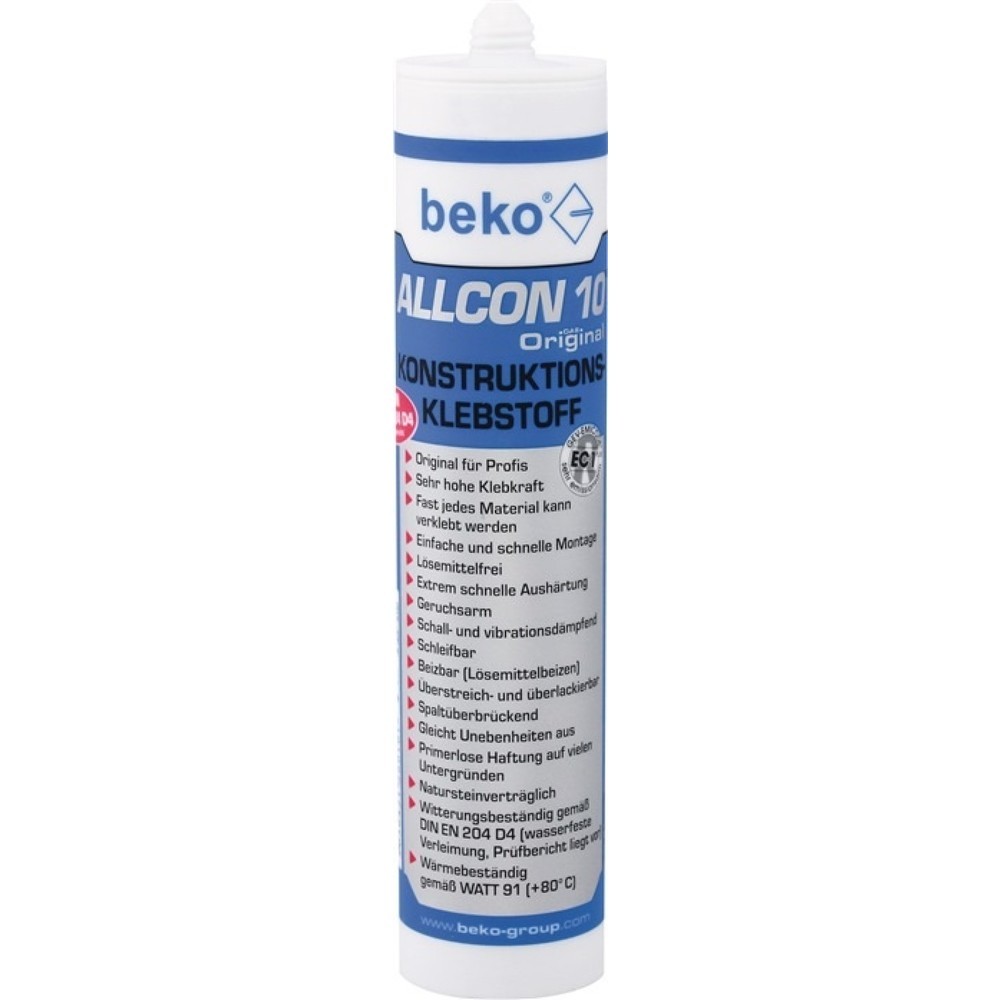 Colle de construction BEKO Allcon10® beige EN 204 : D4 310 ml