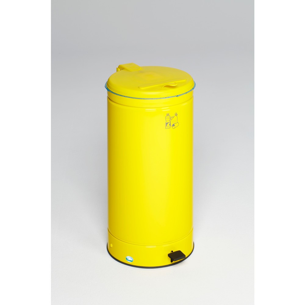 Collecteur de déchets à pédale GVA de VAR® 66 litres, jaune