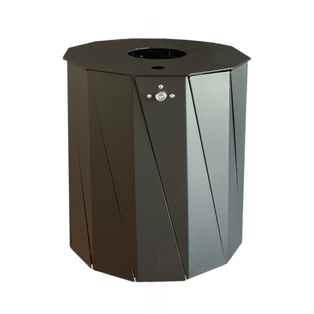 Conteneur à déchets RENNER avec cendrier, modèle 7007-40, 50 litres, gris noir