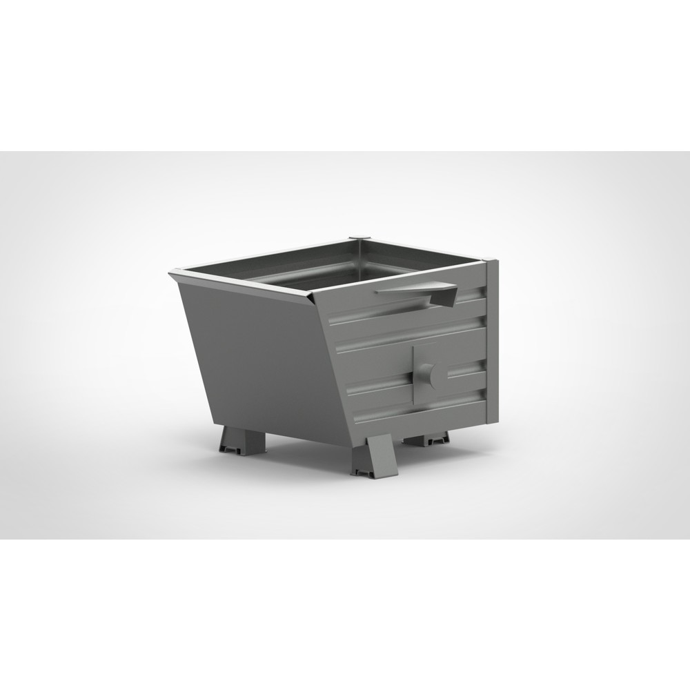 Benne pour matériaux en vrac HESON®, peinte, lxP 600 x 800 mm, gris souris