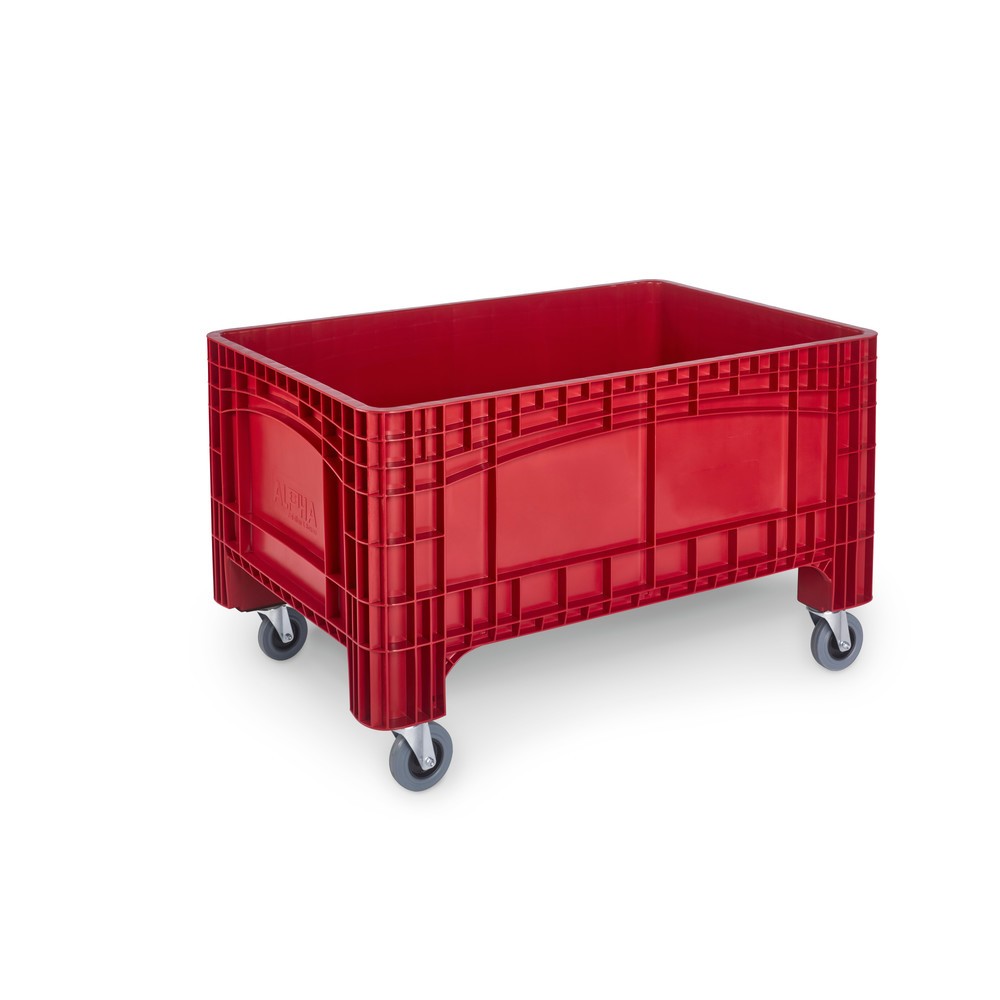 Conteneur grand format L, HxlxP 800 x 1.200 x 580 mm, 354 litres, 4 roues directrices, rouge