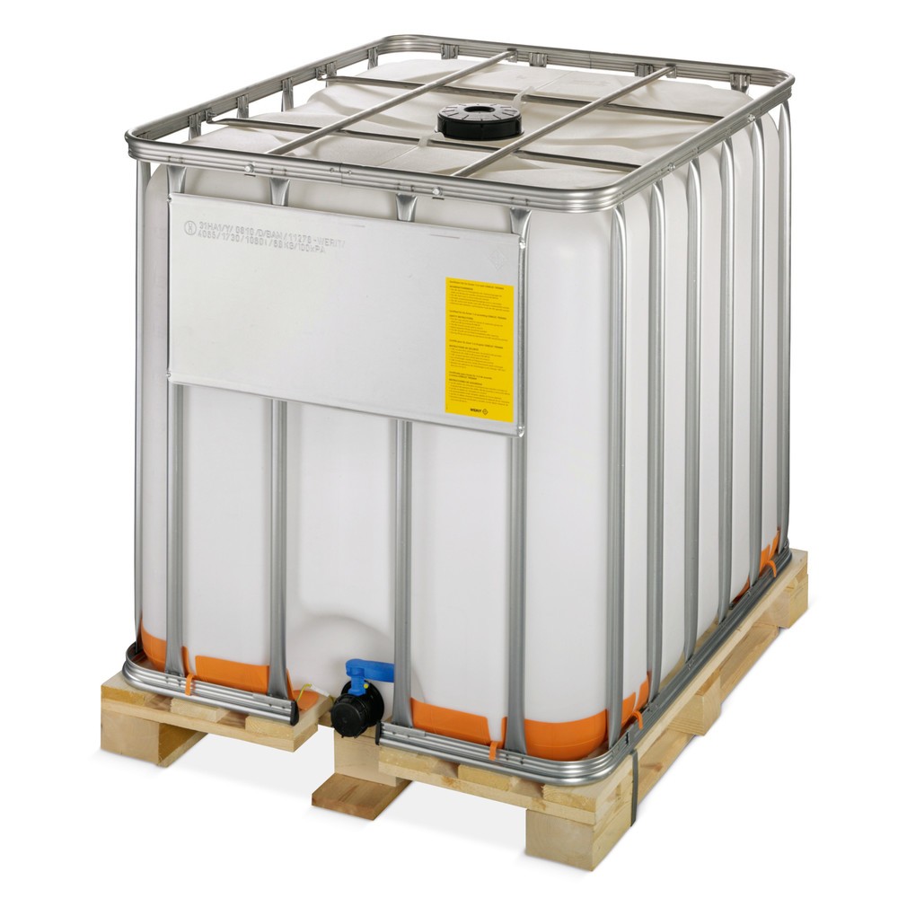 Cuve IBC version Ex, sur palette en plastique, 1 000 litres