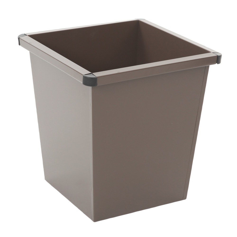 Corbeille à papier VB-CO, carrée, conique, 27 litres, marron