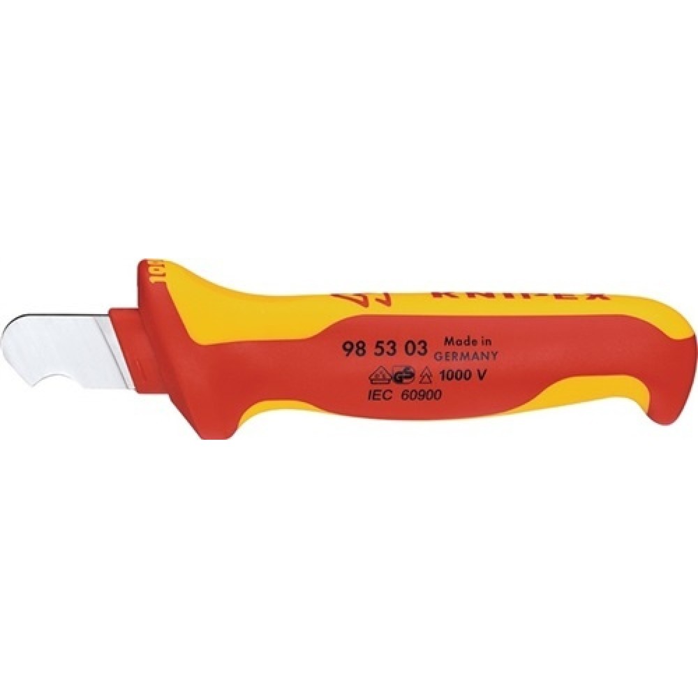 Couteau à dégainer L. 155 mm L. des lames 28 mm VDE poignée multicomposant KNIPE