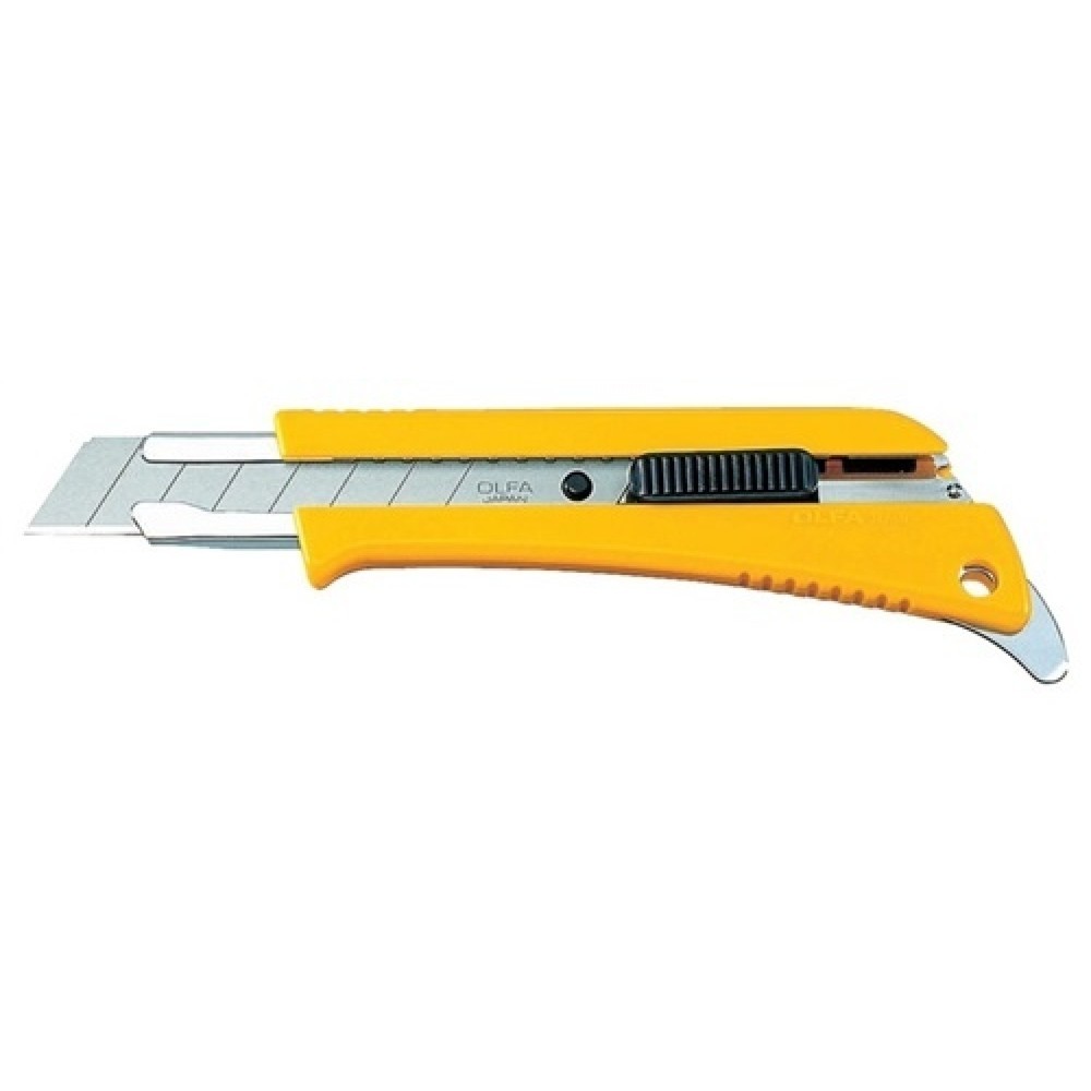 Cutter largeur des lames 18 mm longueur 155 mm avec bouton poussoir OLFA