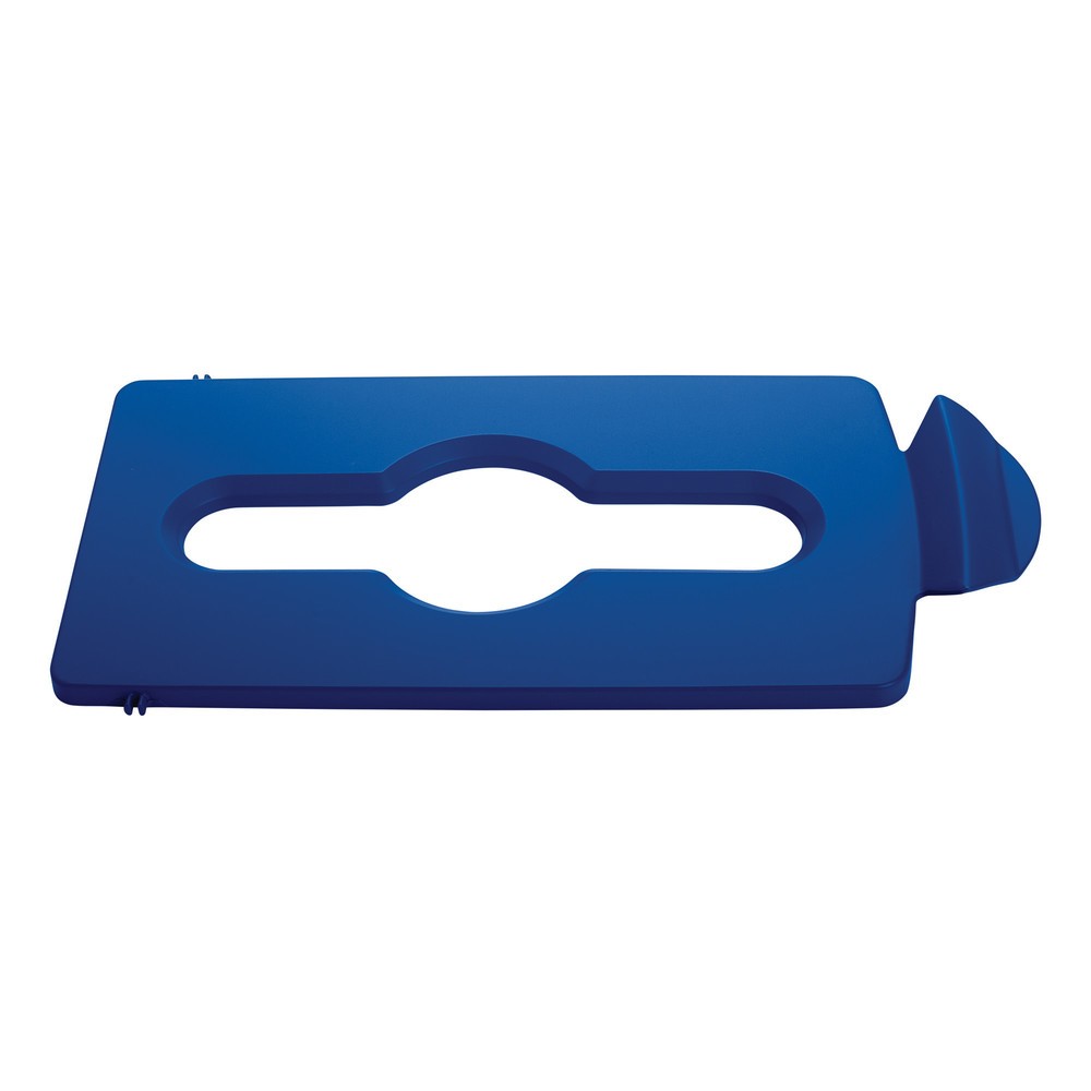 Couvercle pour station de recyclage Rubbermaid® Slim Jim, ouverture pour déchets recyclables mélangés, bleu