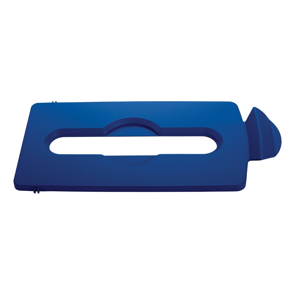 Couvercle pour station de recyclage Rubbermaid® Slim Jim, ouverture pour l'introduction du papier, bleu