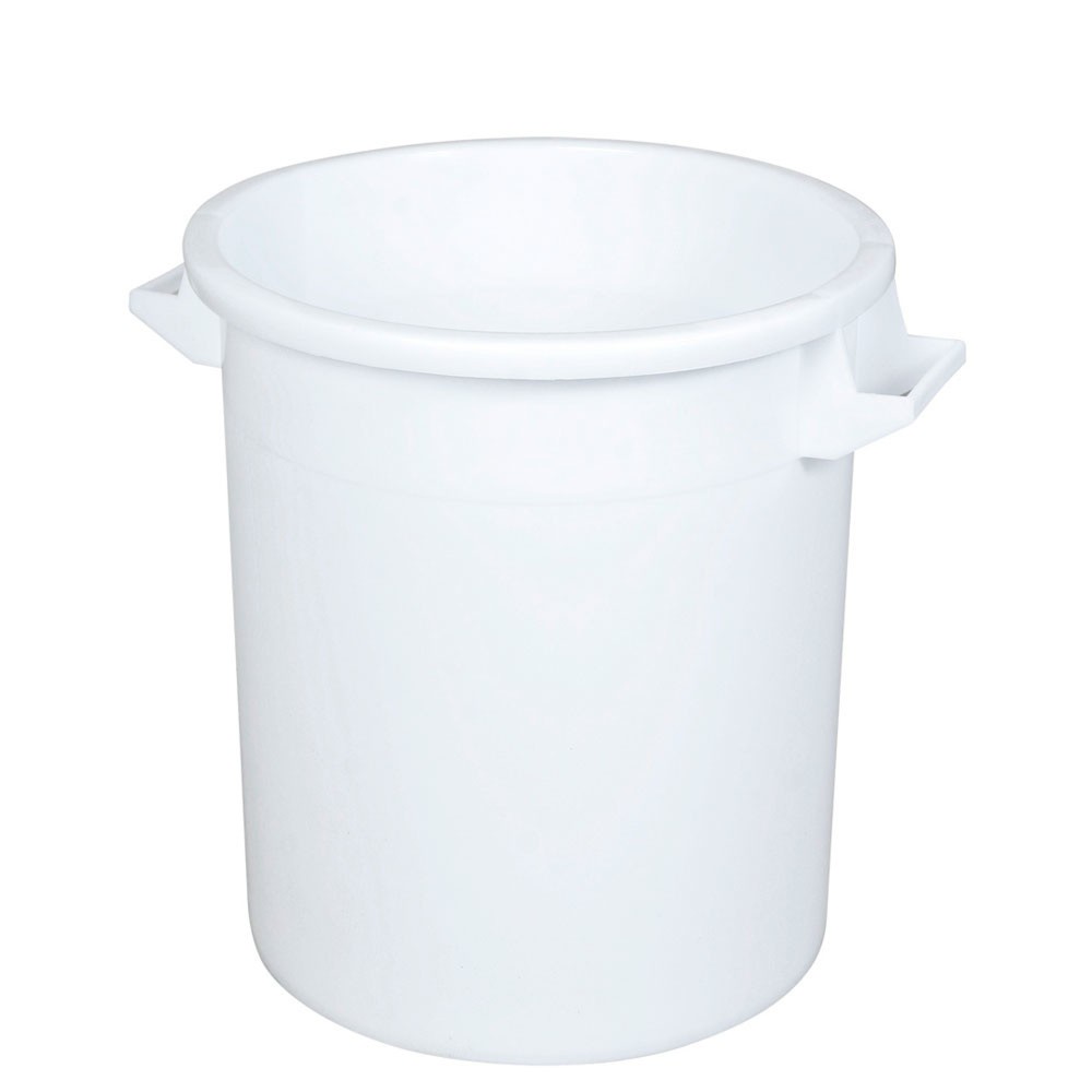 Poubelle ronde, Ø haut/bas 450/360 mm, hauteur 480 mm, 50 litres, blanc