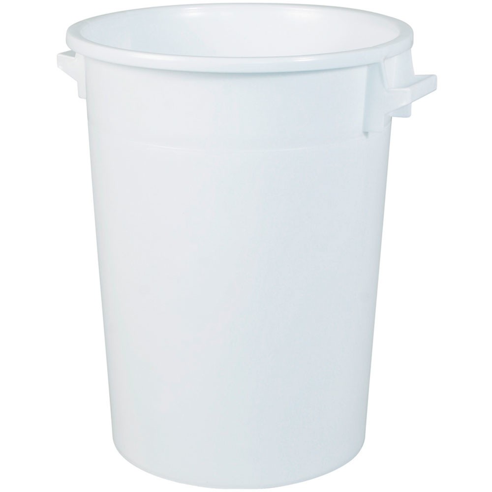 Poubelle ronde, Ø haut/bas 520/415 mm, hauteur 670 mm, 100 litres, blanc