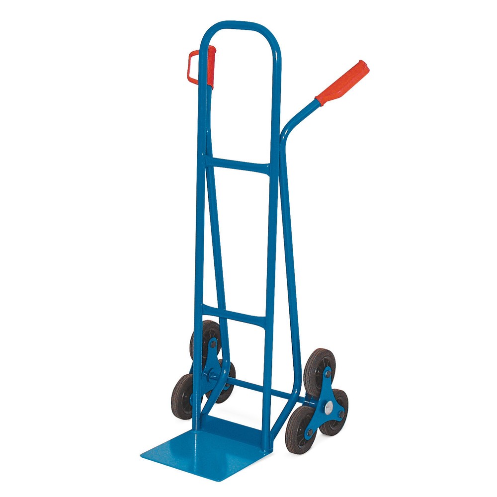 Diable pour escaliers HEMMDAL, 3 roues en étoile, capacité de charge 175 kg, bavette l x P 280 x 230 mm, acier