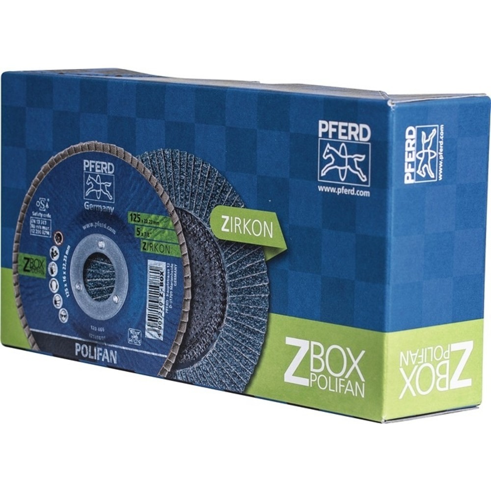 Disque de ventilateur PFERD POLIFAN Z Caisse d.125 mm K.Z-60 kon.inox ZK boite de 10