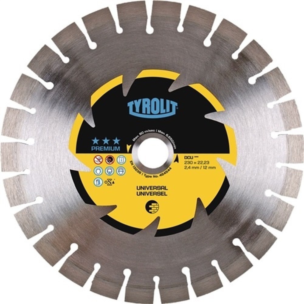 Disque à tronçonner diamant DCU Premium D. 115 mm perçage 22,23 mm construction