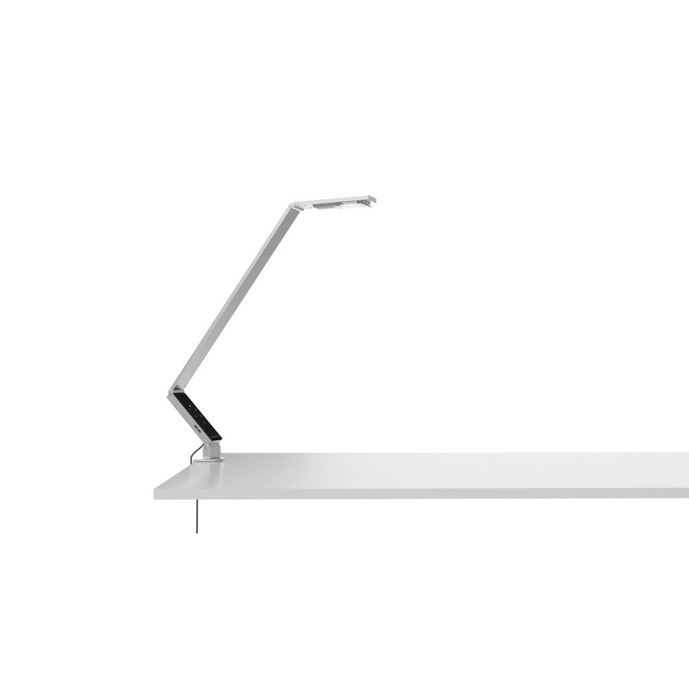 DURABLE Lampe de table LUCTRA® TABLE PRO 2 LINEAR CLAMP, argent métallisé