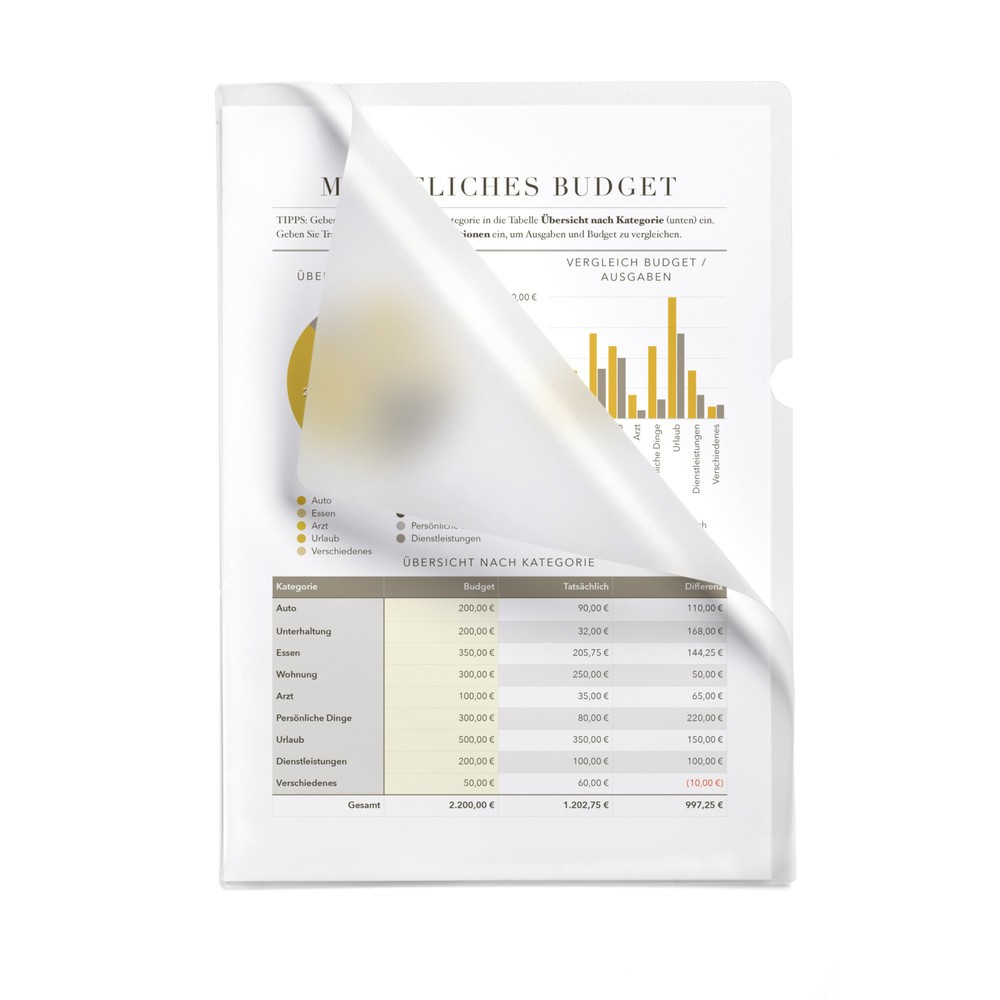 DURABLE SICHTHÜLLE A4 AUS HARTFOLIE PREMIUM 100 Stück