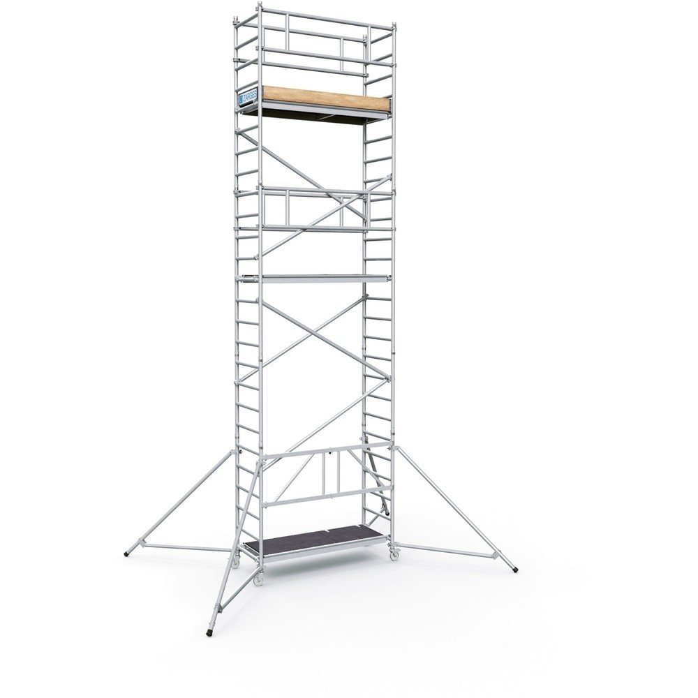 Échafaudage pliant ZARGES PaxTower 1T, hauteur de plate-forme/d'appui 5,55 m, avec planches de bord et cantilevers supp.