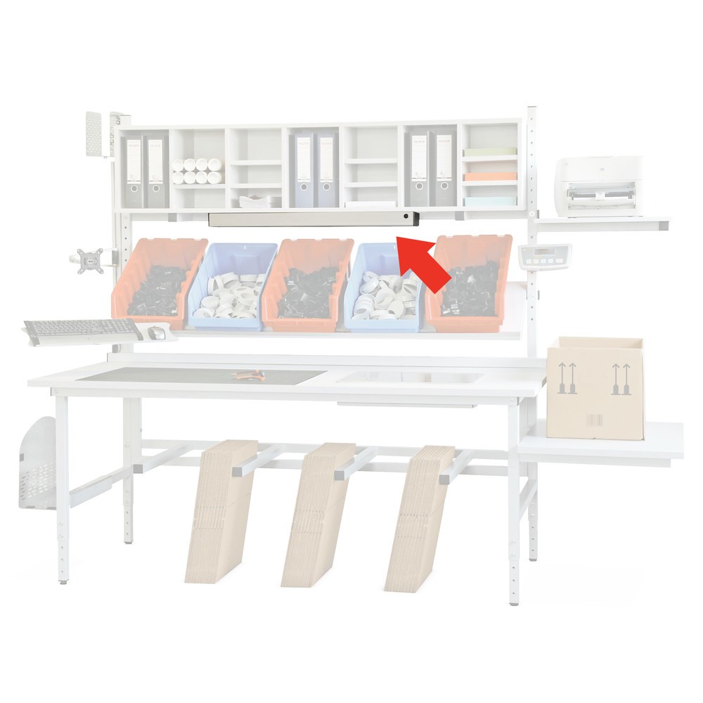 Éclairage pour table d'emballage, 1 100 lux, 2x 36 watts