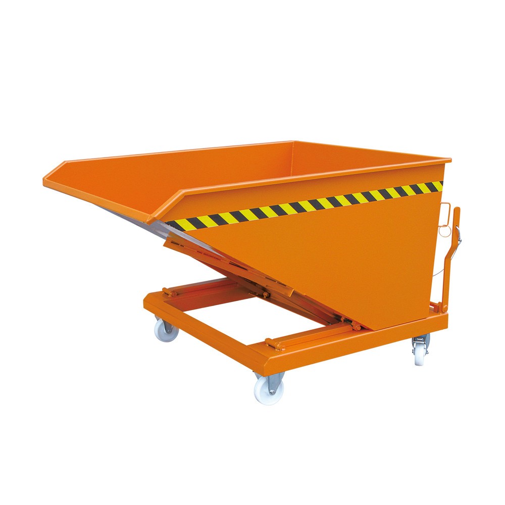 Eichinger® Kippbehälter in niedriger Bauhöhe, 1000 kg, 300 Liter, reinorange