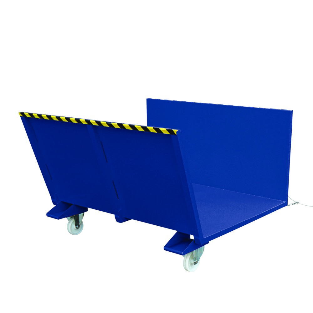 Eichinger® Plate-forme de collecte de bois long avec rampes latérales, 500 kg bleu gentiane