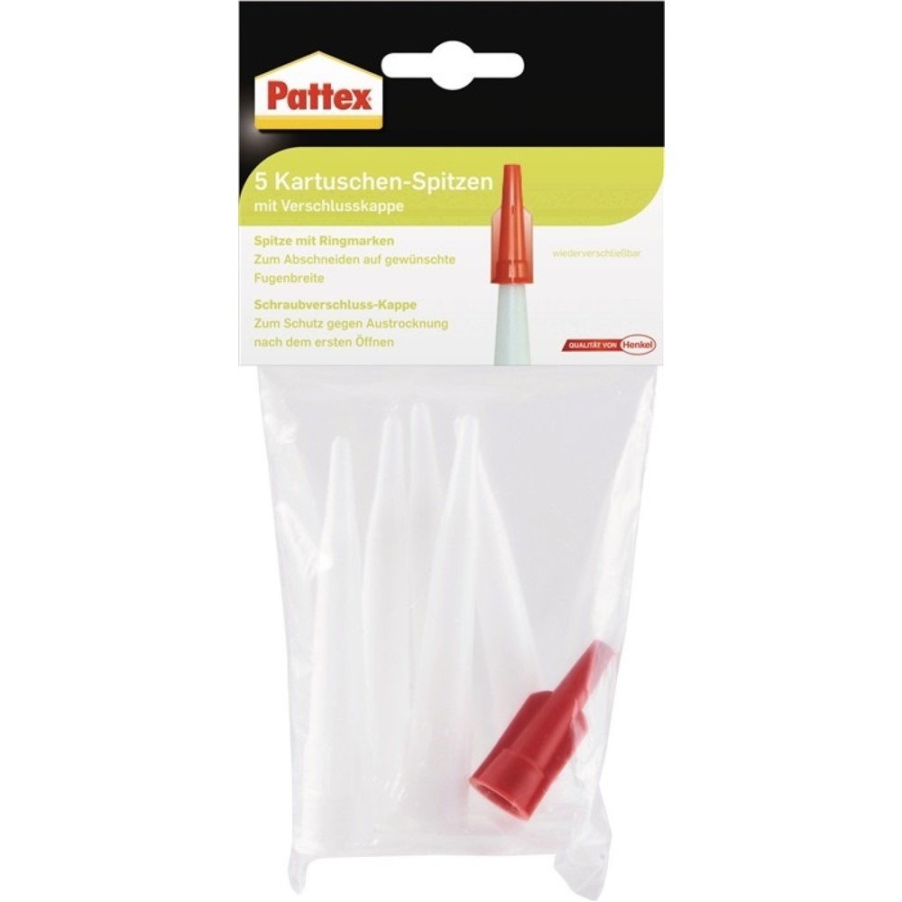 Pointe de cartouche PFWKS plastique 5 pointes, 1 bouchon sachet PATTEX