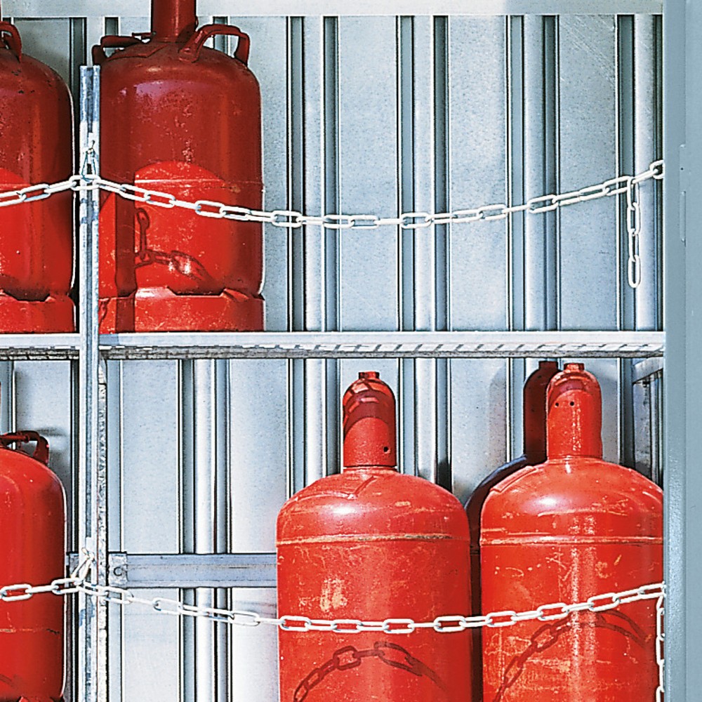 Illustration du produit: Étagère en grille caillebotis pour conteneur de stockage de bouteilles de gaz TRGS 510, lx P 2 000 x 750 mm