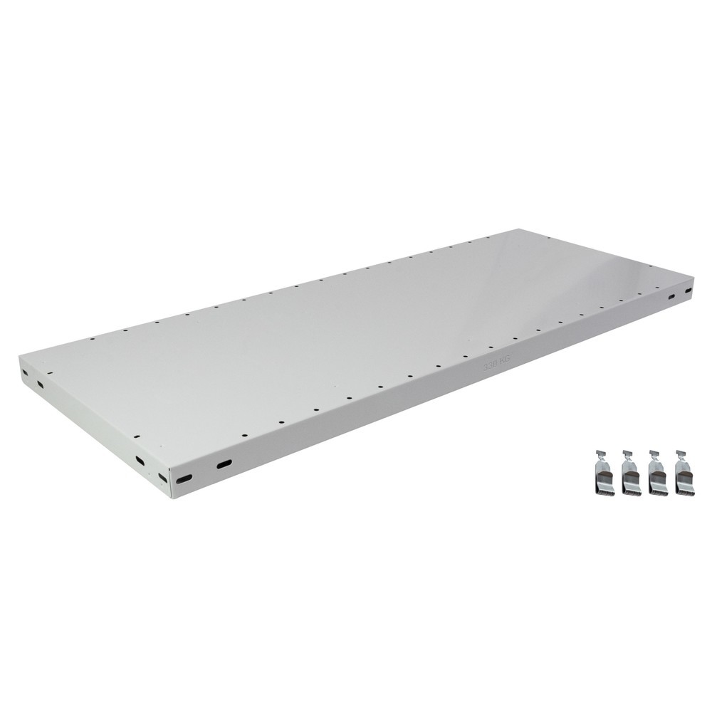 Tablette pour rayonnage à tablettes SCHULTE, montage par enfichage, charge par tablette 330 kg, gris clair