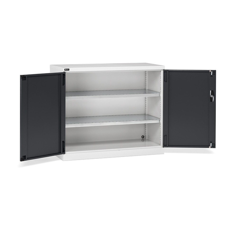 Fami PERFOM Armoire à portes battantes, 2 tablettes, HxlxP 1 000 x 1 193 x 555 mm, gris clair, anthracite