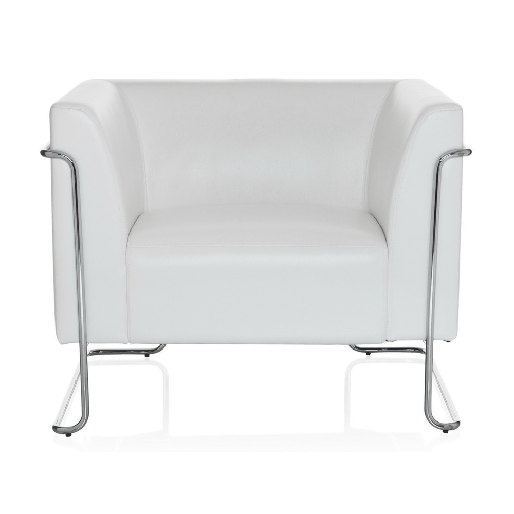 Fauteuil lounge hjh OFFICE CURACAO similicuir, 1 place, blanc