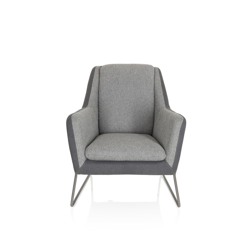 Fauteuil lounge hjh OFFICE LAGUN structure à patins, 1 place, gris clair/gris foncé