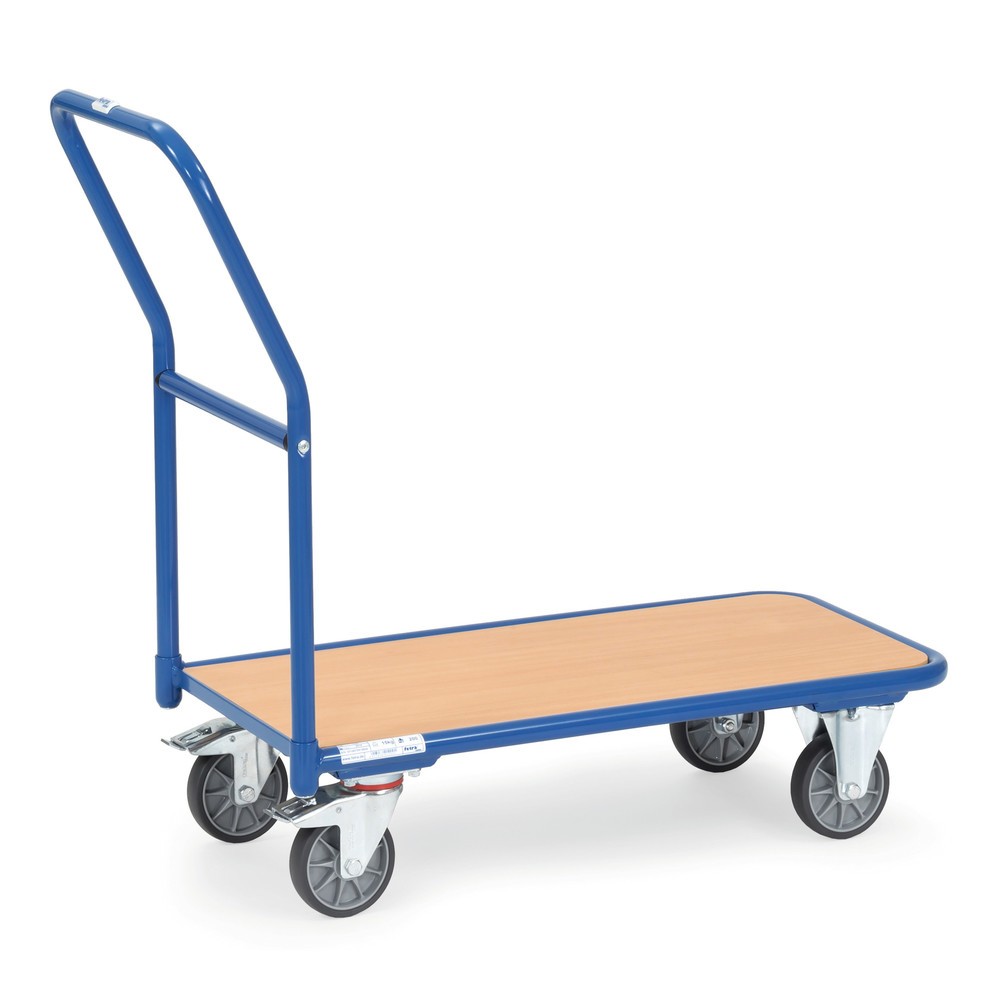 fetra® Chariot à plate-forme avec surface de chargement en bois lxP 450 x 850 mm, capacité de charge 250 kg